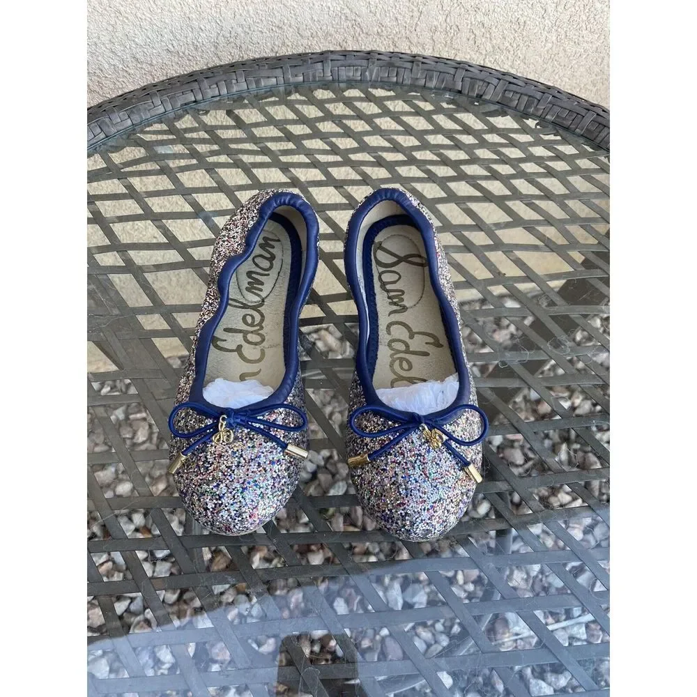 Sam Edelman Felicia Glitter Ballet Flat - Girls Size 3 - Multicolored